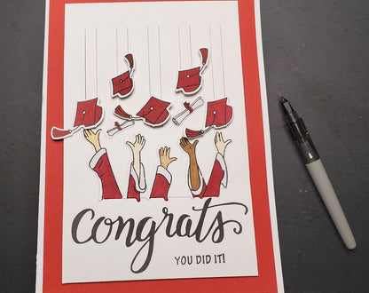 Congrats! Hat Toss Graduation Card