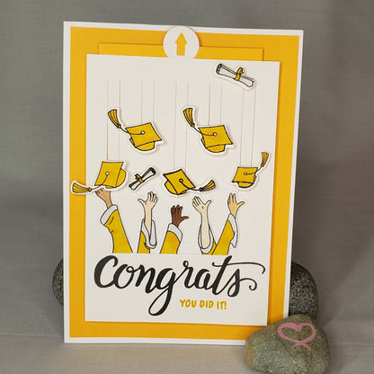 Congrats! Hat Toss Graduation Card