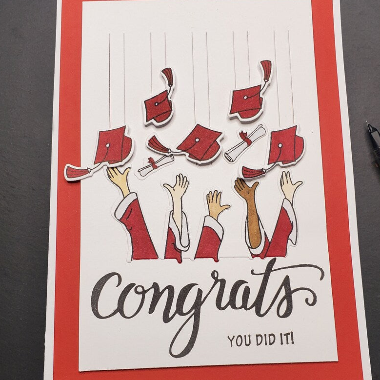 Congrats! Hat Toss Graduation Card